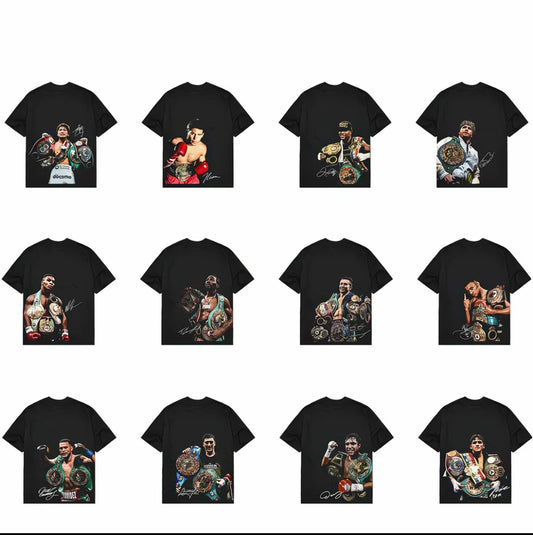Playera con estampado de boxeador, unisex, buena calidad, ropa casual con estilo para salidas o uso diario.