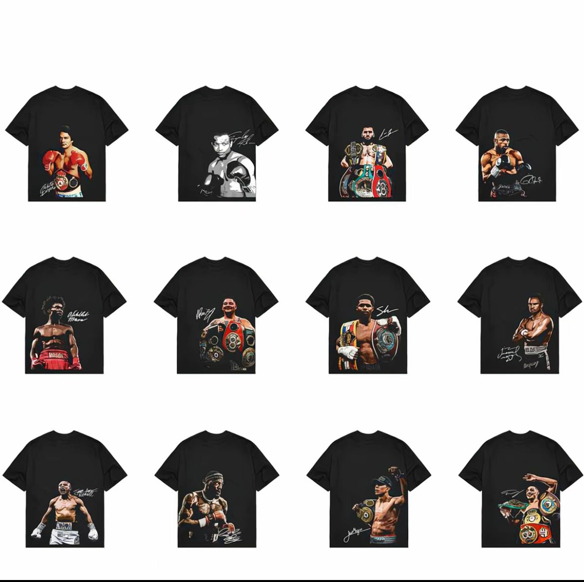 Playera con estampado de boxeador, unisex, buena calidad, ropa casual con estilo para salidas o uso diario.