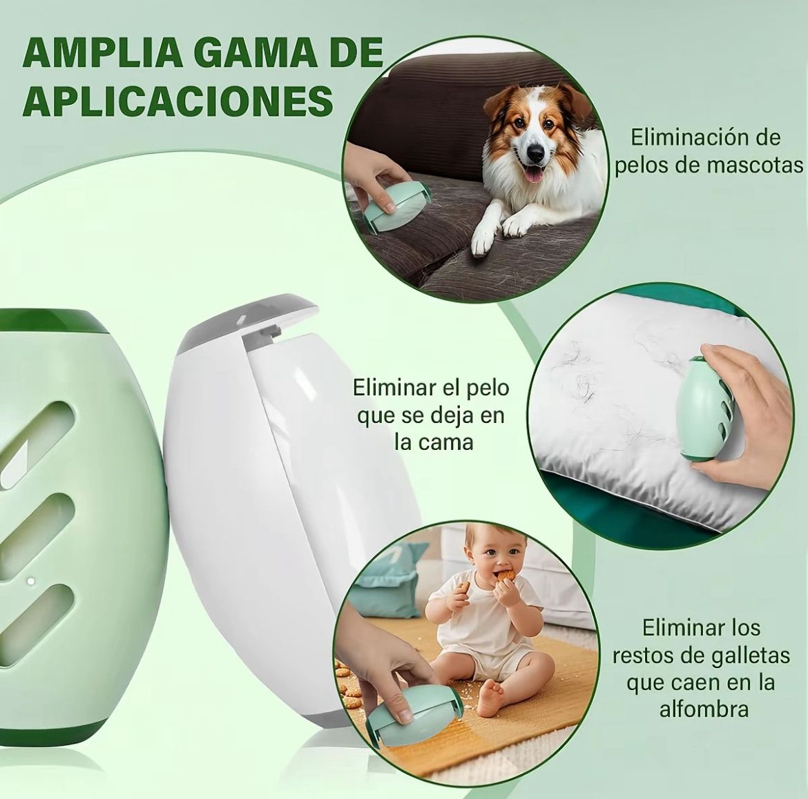 Rodillo Ecológico quita Pelusa Reutilizable – Elimina Pelos, Pelusa y Polvo en Segundos